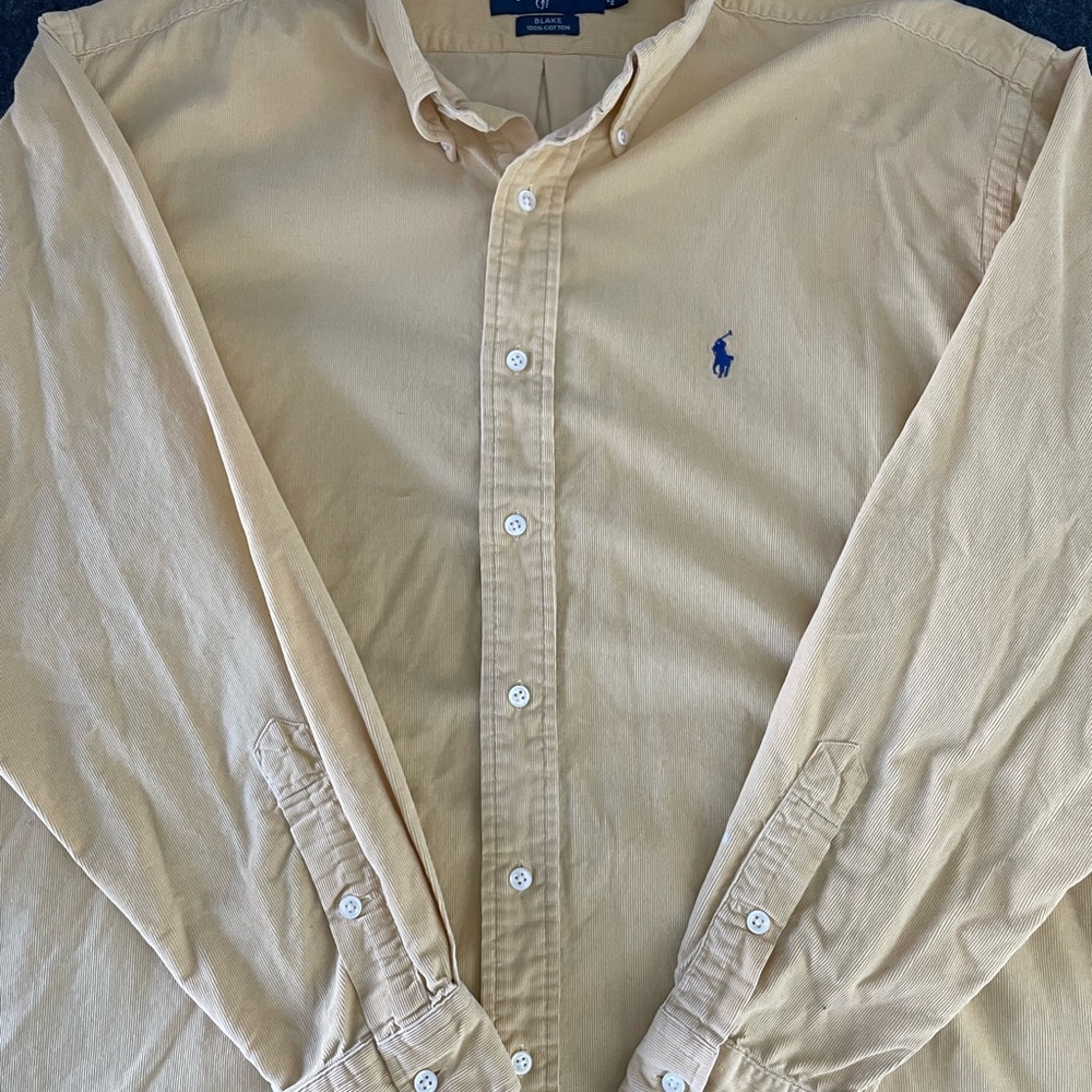 Vintage Ralph Lauren Yellow Corduroy, Blake Button-Up Shirt